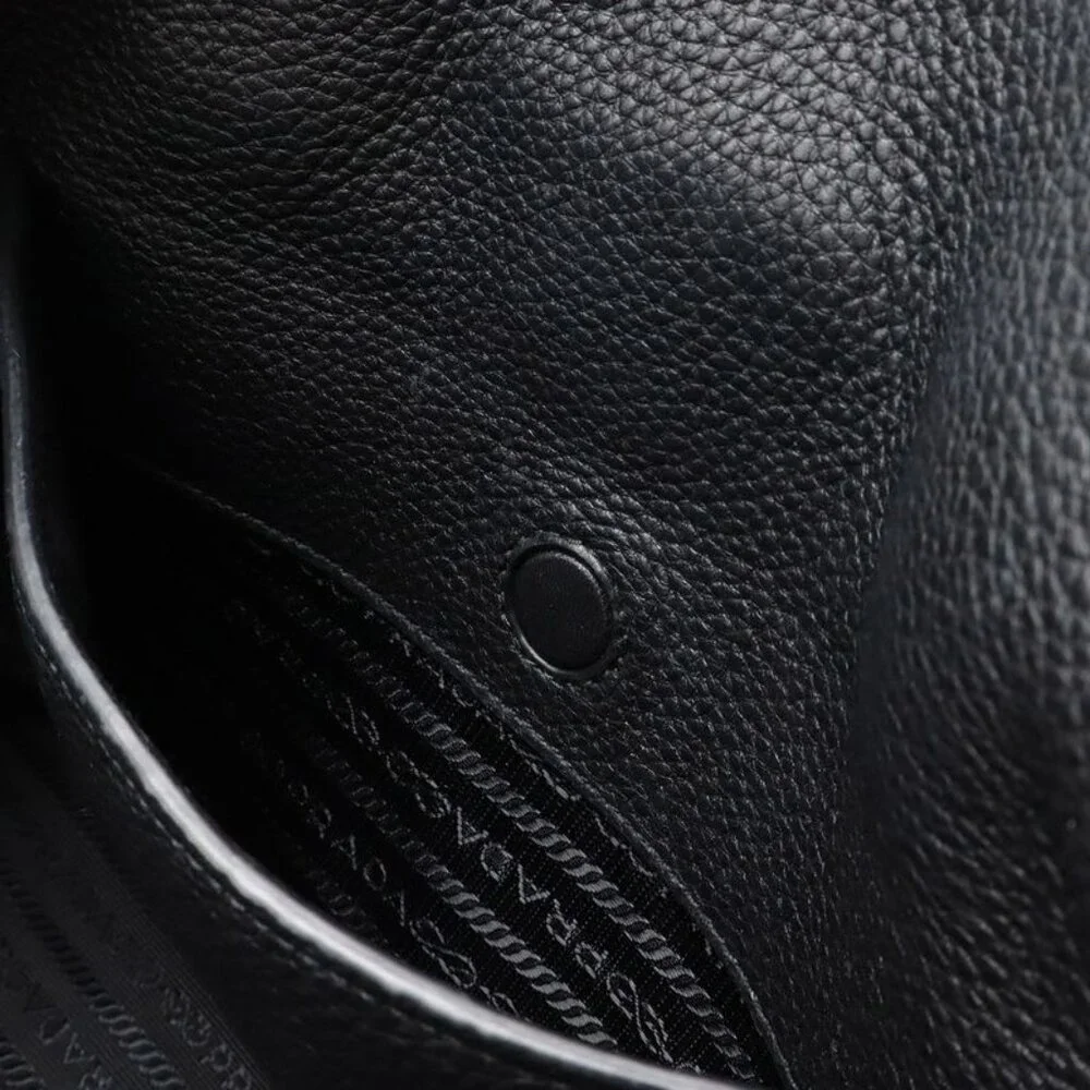 Prada Tote 2-Way Shoulder Bag Leather Nero Black Silver Hardware - Picture 8 of 8